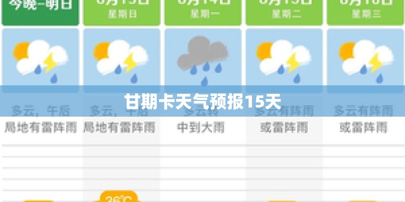 甘期卡天气预报15天 甘期卡天气预报15天